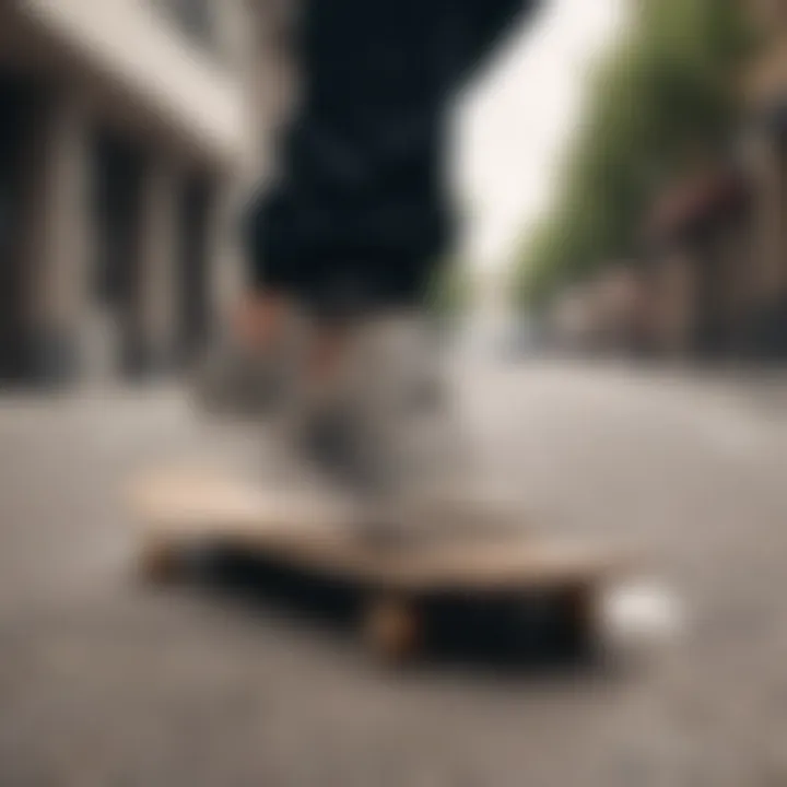 Skateboarder performing tricks in Adidas Busenitz Suede