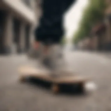 Skateboarding Action with Adidas Busenitz Suede Skateboarder performing tricks in Adidas Busenitz Suede