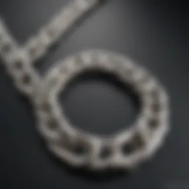 Detailed craftsmanship of a white gold Cuban chain