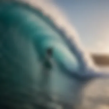 Resilience in Surfing A surfer riding a massive wave, showcasing resilience and adaptability