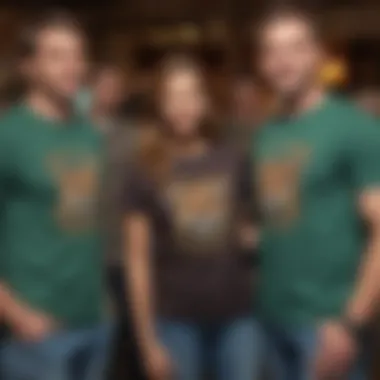 Adults Sporting Animal Kingdom Shirts at a Social Event Group of adults wearing animal kingdom shirts at a social event