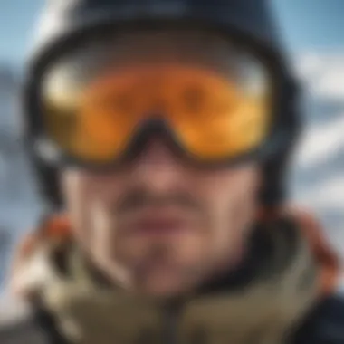 An athlete wearing customized Oakley snow goggles in action on the slopes