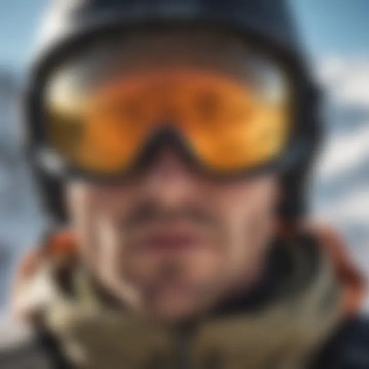 An athlete wearing customized Oakley snow goggles in action on the slopes