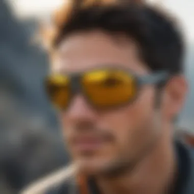 Athlete wearing sunglasses during intense outdoor training