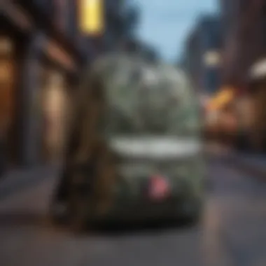 BAPE Backpack in Urban Lifestyle Context BAPE backpack in an urban setting