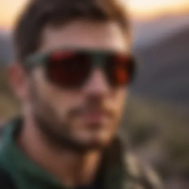 Outdoor Adventure with Pit Viper Nightfall Sunglasses Active individual wearing Pit Viper Nightfall sunglasses during an outdoor adventure