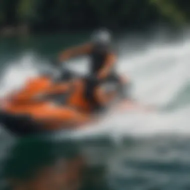 Thrilling Tow Surfing Experience Jet ski performing a tow surf for an adrenaline rush