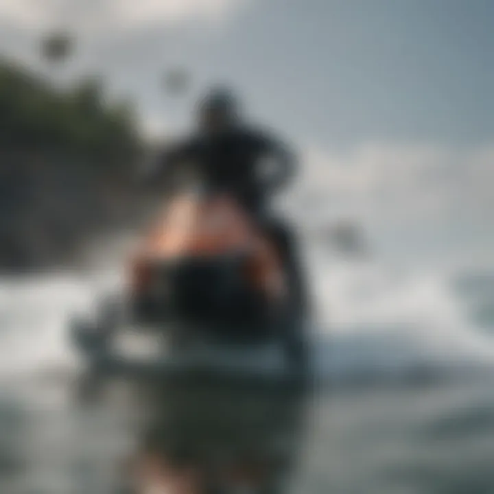 A skilled rider navigating through waves with precision