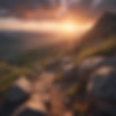 Chasing Sunsets Vibrant sunset over a picturesque hiking landscape