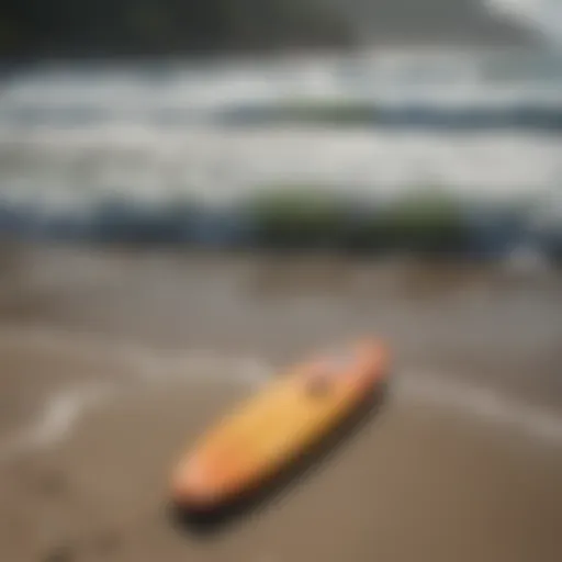 Scenic beach view in Costa Rica with surfers catching waves