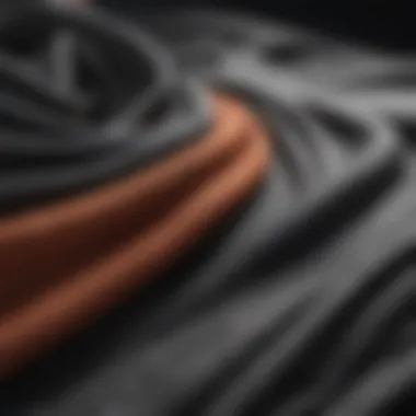 Sustainable Fabric in Apparel A close-up view of sustainable fabric used in apparel