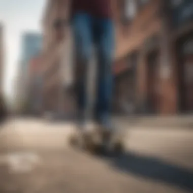 Enthusiast riding a skateboard in an urban environment