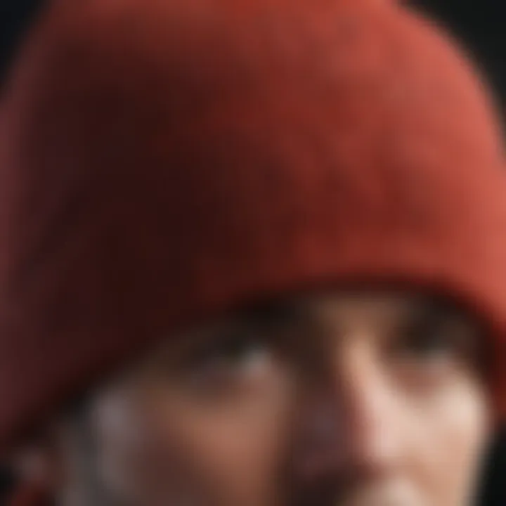 Close-up of high-performance fabric used in beanies