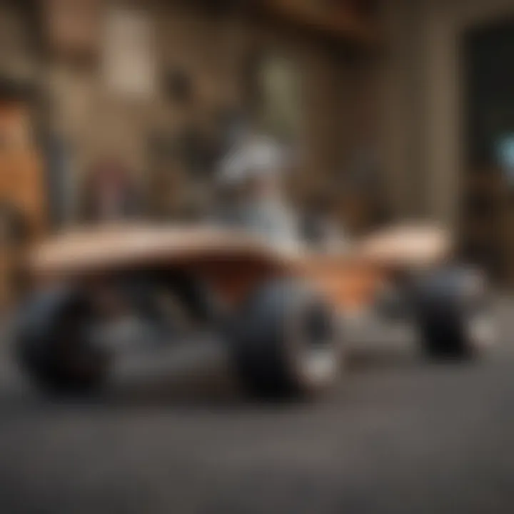 A Carver skateboard being maintained, showcasing proper care techniques