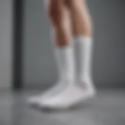 Classic white socks displayed in a stylish arrangement