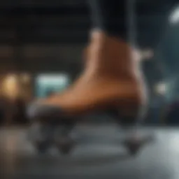Close-up view of the innovative sole design of DC skating shoes