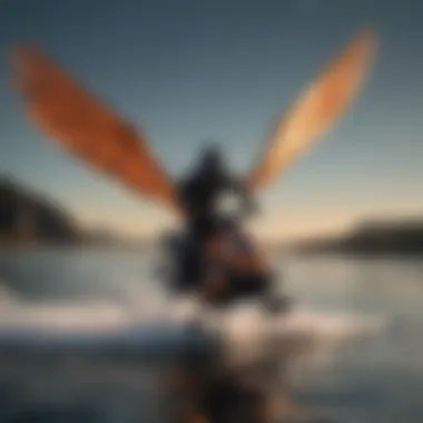 Fone Wing Foil Rider in Action A dynamic view of a Fone Wing Foil rider gliding over water