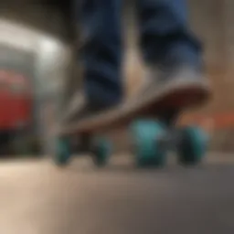 Detailed view of Venture Skate Trucks showcasing unique design features.