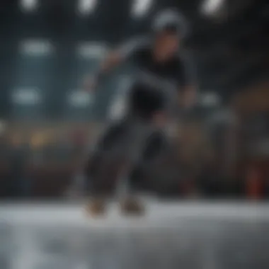 Skater performing tricks while wearing protective pads