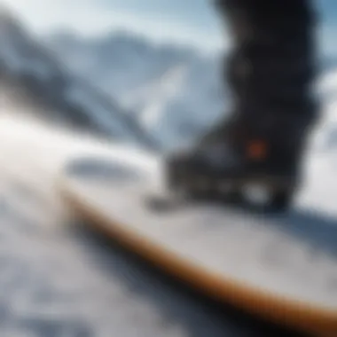 Close-up of a snowboard with quality features highlighted