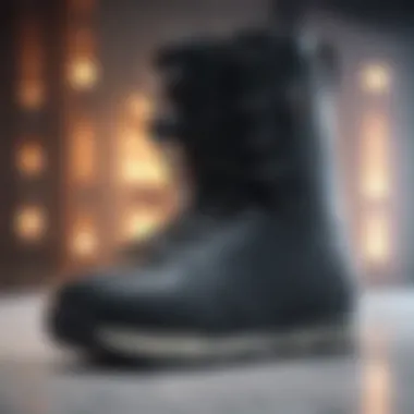Stylish snowboard boots arranged in an attractive layout