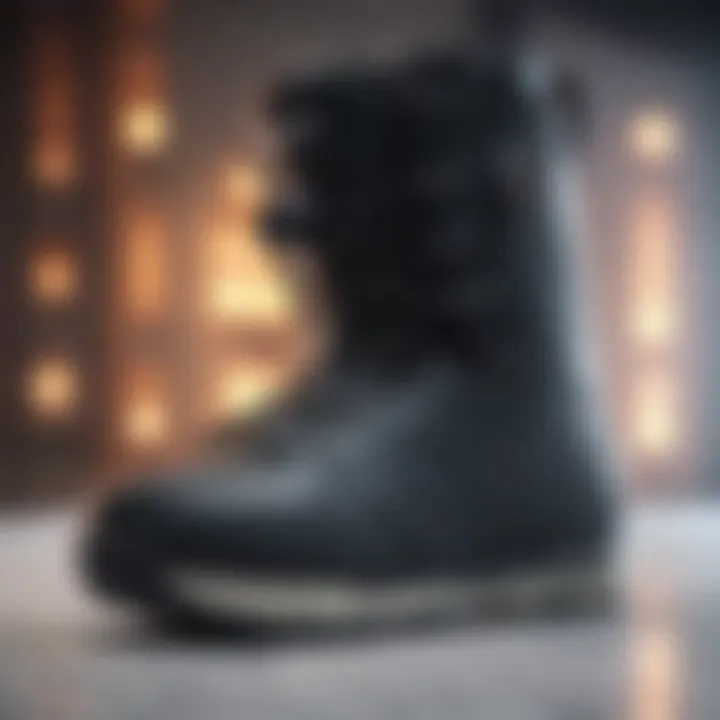 Stylish snowboard boots arranged in an attractive layout