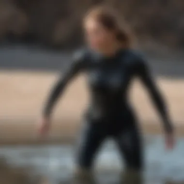 Comfort and Fit in Extreme Sports Gear Athlete demonstrating the comfort and fit of a wetsuit in action