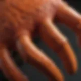 Close-up view of the unique grip texture on Crab Grab mitts