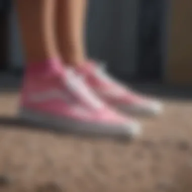 A group of extreme sports enthusiasts showcasing their pink Vans sneakers