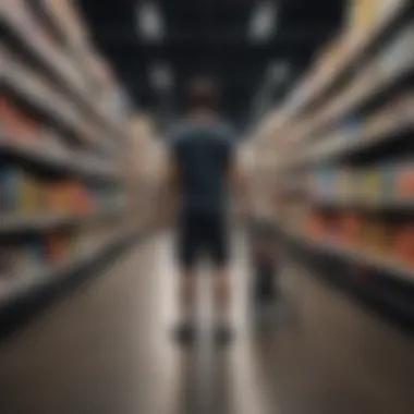 Exploring the Aisles at Daytona Shopping Outlets A shopper exploring the well-organized aisles of Daytona Shopping Outlets