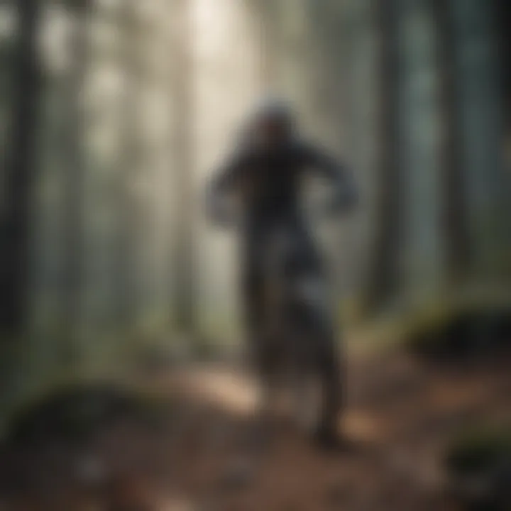 A rider showcasing advanced biking skills on a trail