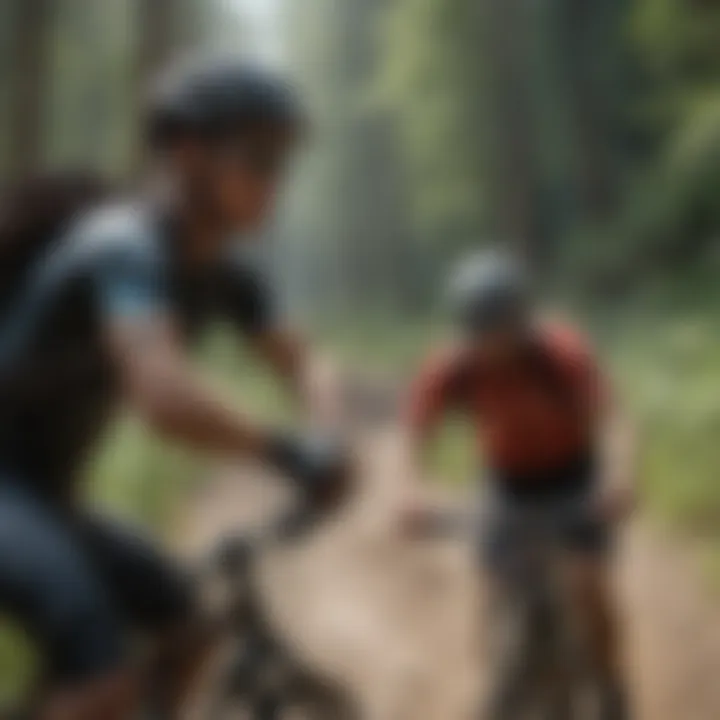 A cyclist engaging in recovery exercises