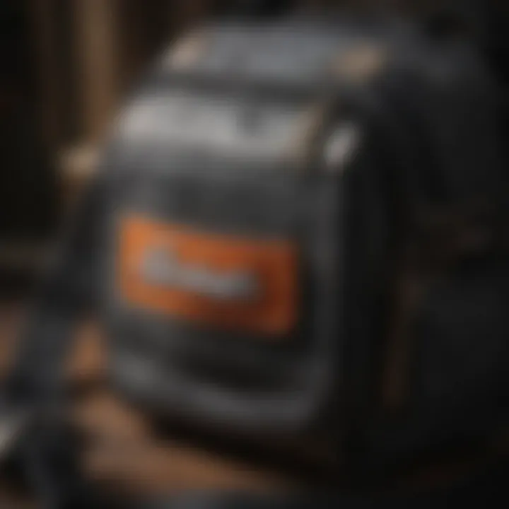 Close-up of the material quality used in the Dickies shoulder bag