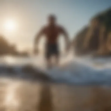 Adventurers enjoying various extreme sports on the beach