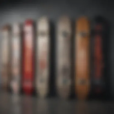 Artistic Arrangement of Skateboards Creative arrangement of skateboards as wall art
