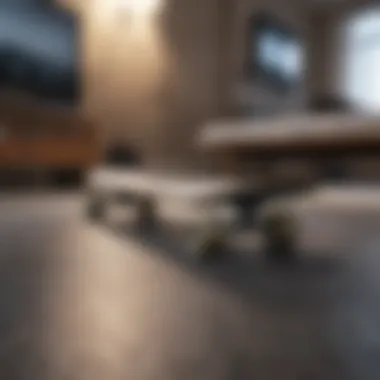 Minimalist skateboard display with clean lines