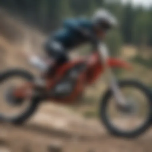 High-performance downhill racing bike showcasing advanced suspension
