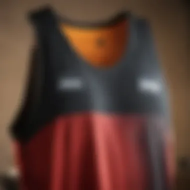 Close-up of the material used in extreme sports tank tops.