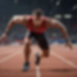 Athlete performing sprint drills on a track