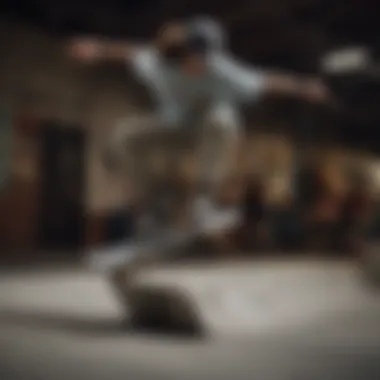 Skateboarding with Emerica Reynolds Low Vulc Skateboarder performing a trick while wearing Emerica Reynolds Low Vulc