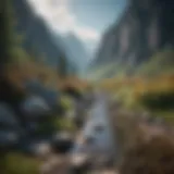 A serene mountain landscape ideal for hiking