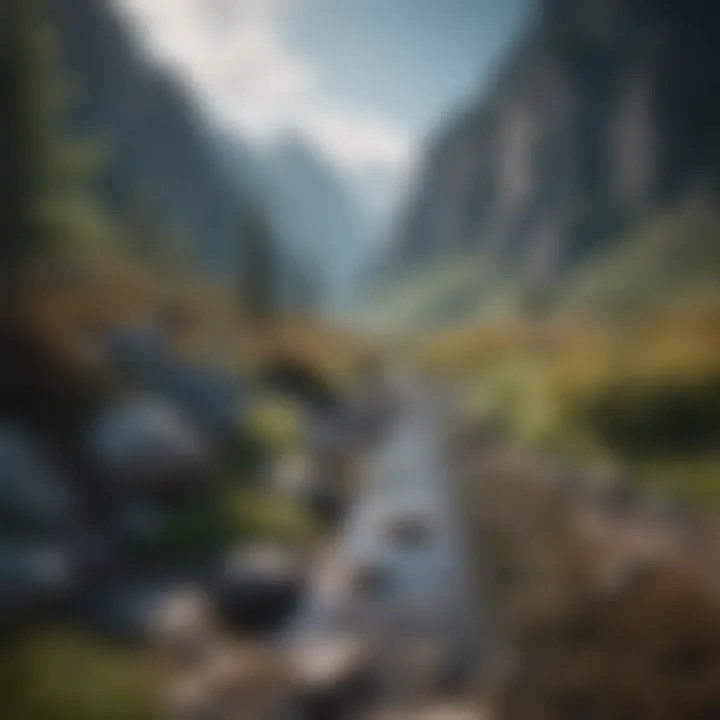 A serene mountain landscape ideal for hiking