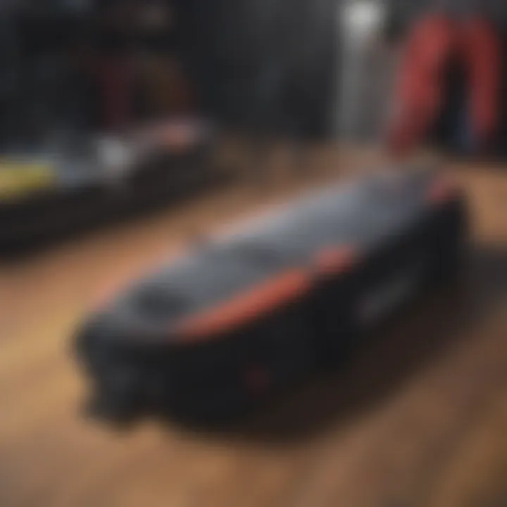 An 8 ft surfboard bag being packed for a trip