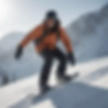Practicing Snowboarding Technique Snowboarder practicing technique