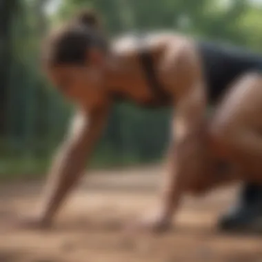 Runner executing a deep stretch