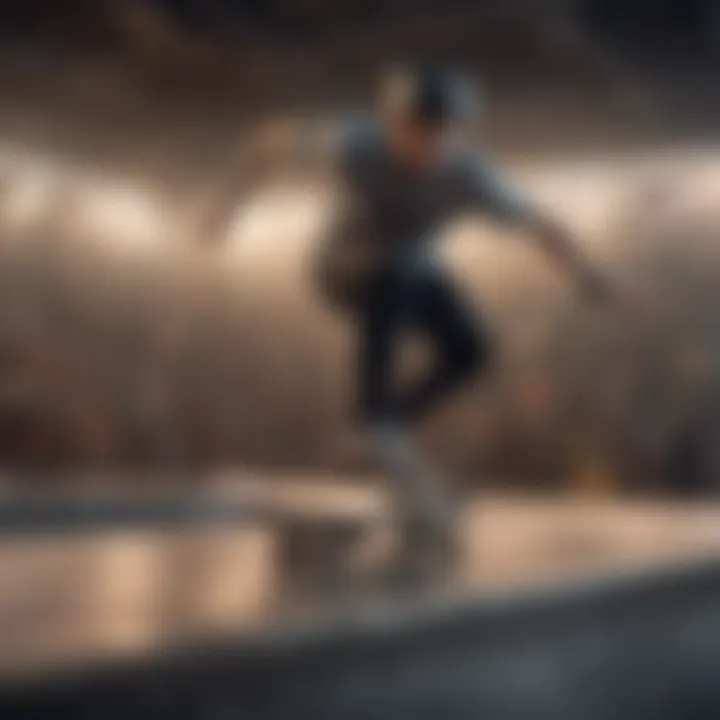 A skater performing tricks on a ramp showcasing their gear in action