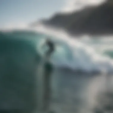 A surfer performing tricks on a wave with optimal gear