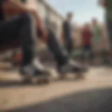 Etnies Barge and Skate Culture Group of skaters emphasizing the lifestyle aspect of Etnies Barge footwear