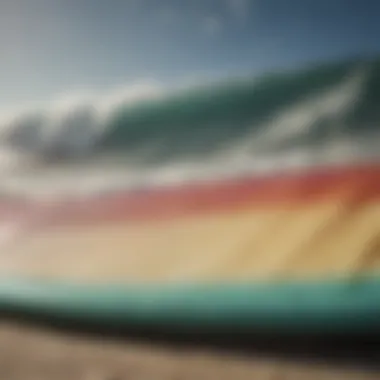 The Craft of Surfboards A close-up of a surfboard designed for big waves, highlighting the engineering and craftsmanship involved.