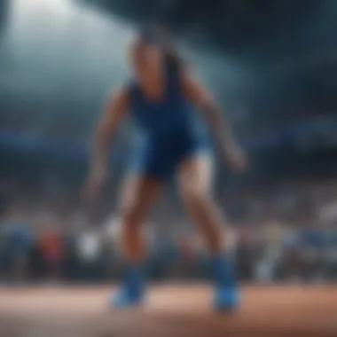Performance in Action: Nike Court Blue in Extreme Sports An athlete wearing Nike Court Blue apparel during an extreme sports event.